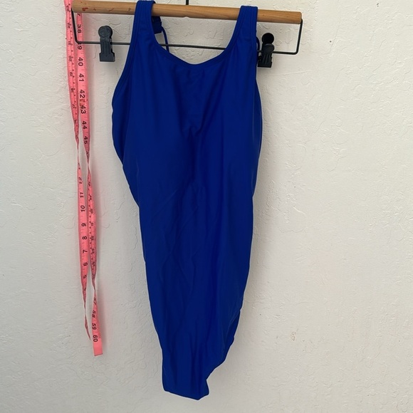 Kona Sol Electric Blue High Neck One Piece Swimsuit Strappy Back Women Large - Picture 2 of 4